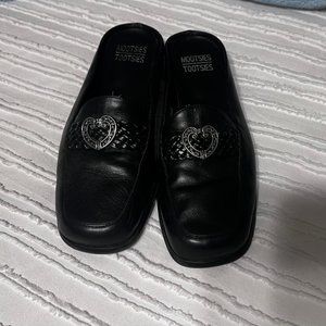 Like New Black Leather Mules